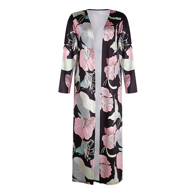 

Women Floral Printed Cardigan Beach Blouse Long Sleeve Sun Protection Clothing