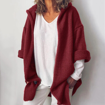 

Tailored Womens Fashionable Sweaters Loose Medium-Length Pocket Cardigans Blouses