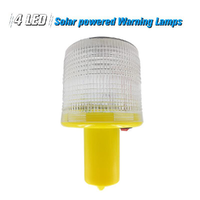 

Solar Warning Lights 4pcs Leds White Light Solar-powered Warning Lamps Obstruction Lamp Beacon Light Traffic Warning LightsTowe