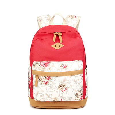 

2017 Fashion Flowers Canvas Bag Backpack School for Teenager Girl Brand Laptop Bag Printing Backpack Women Backpack