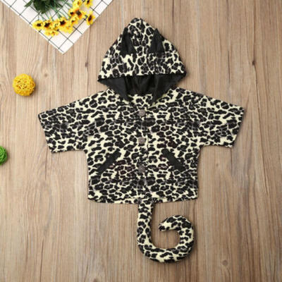 

US Princess Baby Girl Autumn Winter Clothes 3D Leopard Party Jacket Outwear Coat