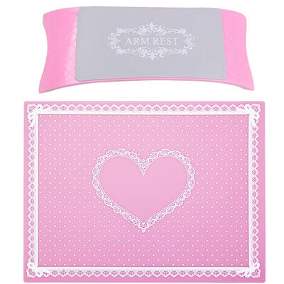

Nail Art Arm Rest Manicure Hand Pillow Holder with Lace Edge Silicone Mat