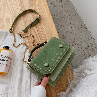 

Advanced sense bag foreign style womens bag 2019 new tide Korean frosted diagonal bag temperament chain shoulder bag portable