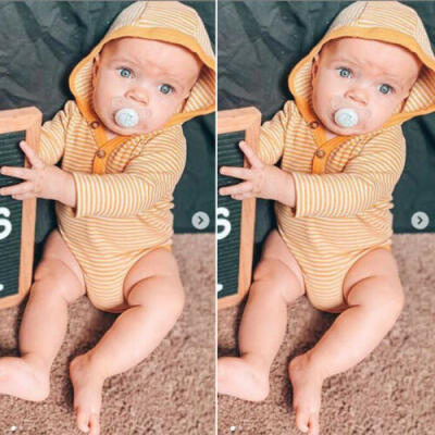 

New Newborn Baby Boy Hooded Romper Bodysuit Jumpsuit Playsuit Outfits Clothes