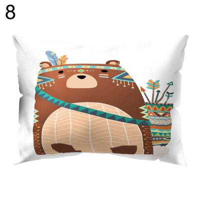 

Cartoon Owl Bear Square Throw Pillow Case Cushion Cover Sofa Bedding Articles