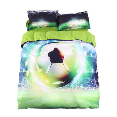 

4pcs 3D Floral Printed Beddings Sports Soccer Sheet Quilt Bedclothes Tools