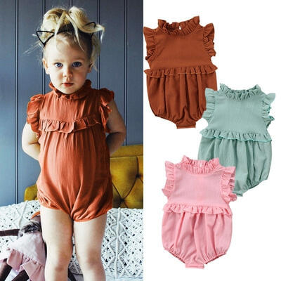 

Newborn Baby Girl Princess Ruffle Jumpsuit Romper Clothes Outfits Summer