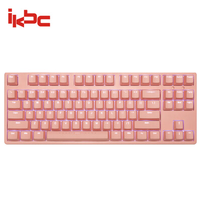 

Ikbc F200 mechanical keyboard wired keyboard game keyboard 87 key single backlight cherry axis eat chicken artifact backlit keyboard notebook keyboard pink tea axis
