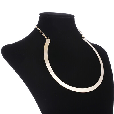 

Luxury Pendant Charm Choker Necklaces Women Metal Weld Statement Bib Collar Necklace Fashion Bar Torques African Jewelry