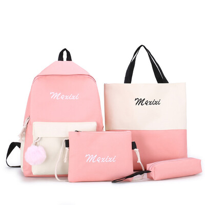 

Old girls school bag womens Korean high school college students backpack simple ins double shoulder bag all-on-one