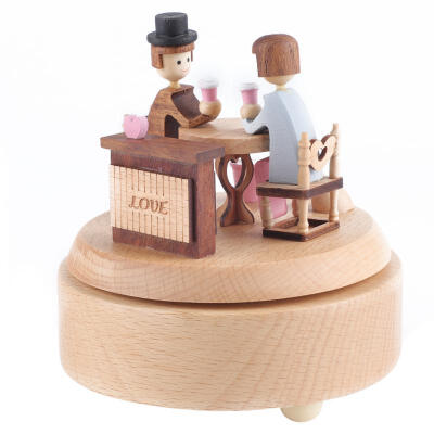 

Greensen Wood Bright Color Rotating Music Box Household Decoration Craft Birthday Gift