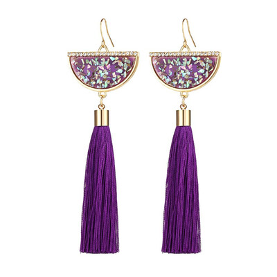 

Hot Sell New 6 colors Long Exquisite Designs Big Fashion Wild Ear Jewelry Bohemian Fringed Velvet Cotton Women