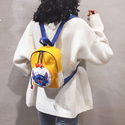 

Backpack female 2019 new fashion cartoon canvas mini backpack tide Korean version of the wild Harajuku student bag