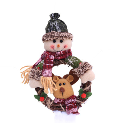 

Toponeto Christmas Wreath For Xmas Party Door Wall Hanging Garland Doll Decoration