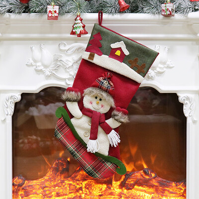 

Toponeto Candy Bag Christmas Gifts Tree Ornament Stocking Santa Claus Snowman Sock Decor