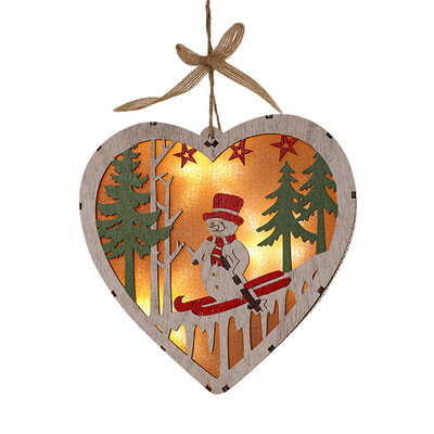 

Toponeto LED Light Wood House Cute Christmas Tree Ornaments Window Holiday Decoration