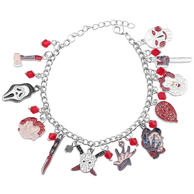 

Horror Charm Bracelet - Chucky Jason Child Horror Movie Halloween Costume Jewelry for Women