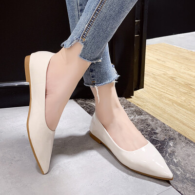 

Flat flat heel pointed shallow mouth shoes Candy-colored shoes shoes white collar work shoes summer&autumn tide womens shoes