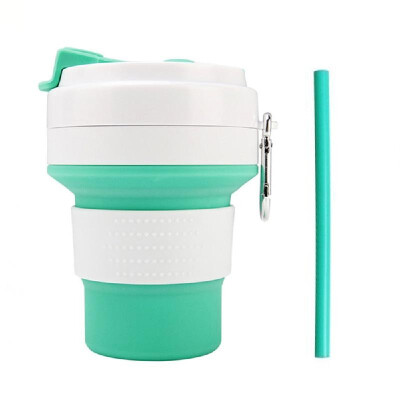 

Portable Silicone Travel Cup Foldable Cup with Straw for Outdoor Camping Travel Office BPA Free 350ml118OZ