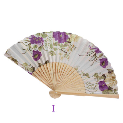 

〖Follure〗Vintage Bamboo Folding Hand Held Flower Fan Chinese Dance Party Pocket Gifts