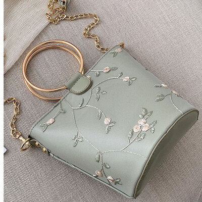 

Tailored Fashion Women Embroidery Flower Leather Bucket Bag Crossbody Bag Shoulder Bags