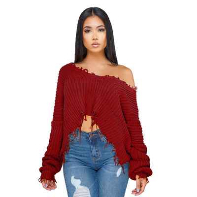 

〖Follure〗Womens Fashion AutumnWinter Long Sleeve Knitted V-neck Sweaters Wrap Pullover