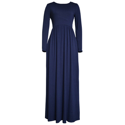 

Women Elastic Waist Gir Prom Evening Party Long Sleeve Sundress Long Maxi Dress
