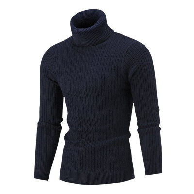 

Toponeto Mens Autumn Winter Casual Pure Color Turtleneck Long Sleeve Knitted Sweater Top