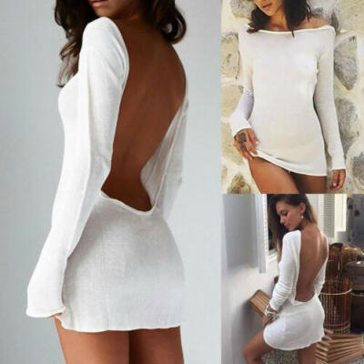 

Women Sexy Braces Backless Mini Body Skirt Dress Lingerie Sheer Transparent