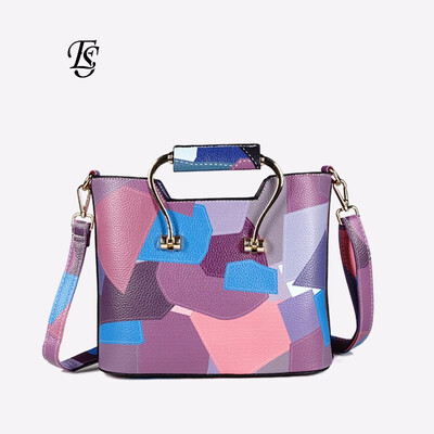 

ESHUNFA Contrast handbag 2019 new fashion shoulder bag European&American leisure Messenger bag FJN60288 4270