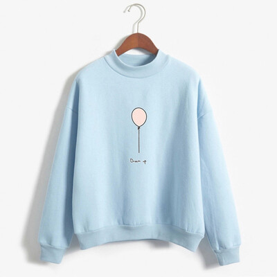 

Starmoon Women O-Neck Solid Color Balloon Pattern Long Sleeve Plus Velvet Sweatshirt