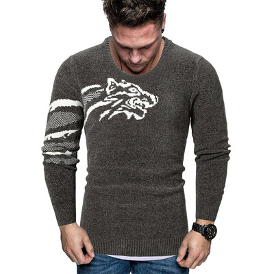 

Toponeto Men New Autumn Winter Splicing Casual Long Sleeve Knitting Sweaters Tops Blouse