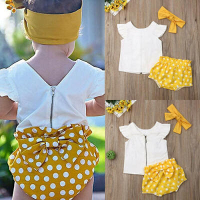 

Toddler Kids Baby Girls Polka Dots Tops T-shirt Pants Shorts Briefs Outfit 0-18M
