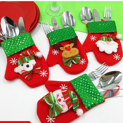 

〖Follure〗Christmas Xmas Decor Snowman Kitchen Tableware Holder Pocket Dinner Cutlery Bag