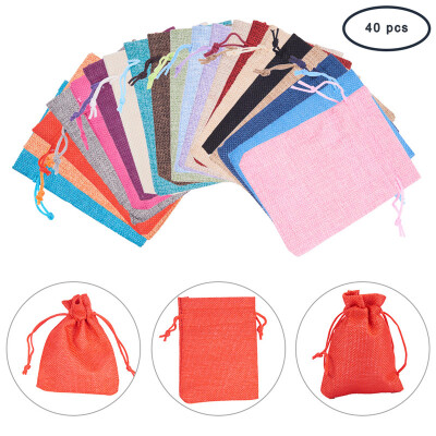 

PH PANDAHALL 40 Pcs Burlap Bags Drawstring Gift Bags Favour Bags Sacks Pouches for Wedding Party