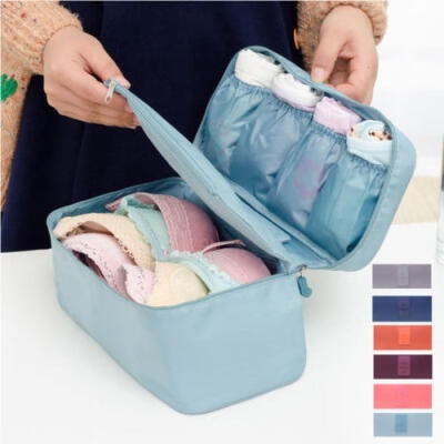 

Convenient Portable Waterproof Travel Solid Color Zipper Underwear Storage Bag Bra Storage Bag Cosmetic Bag