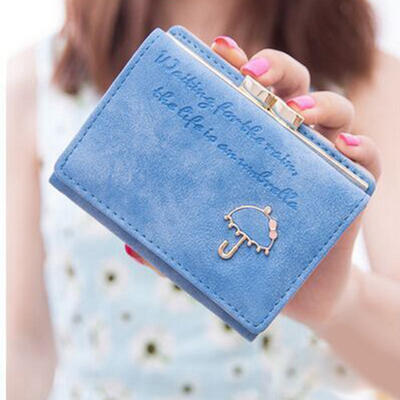 

Cute Clutch Purse With Umbrella Pattern PU Leather Wallet Short Handbag For Girls