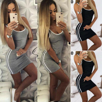 

Womens Ladies Boho Short Mini Dress Evening Party Beach Bodycon Dress Sundress