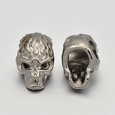 

Alloy European Skull Beads Large Hole Bead Lead Free & Nickel Free Gunmetal 14x85x8mm Hole 45mm