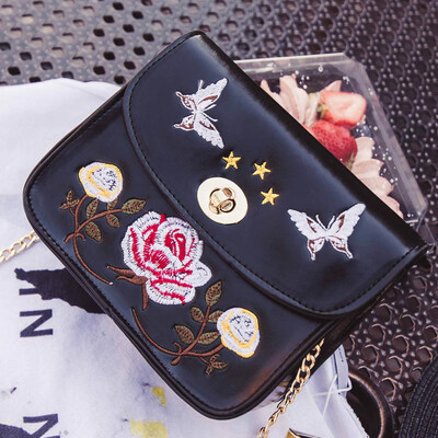 

Tailored Women Girls Canvas Embroidery Flowers School Bag Travel Backpack Bag