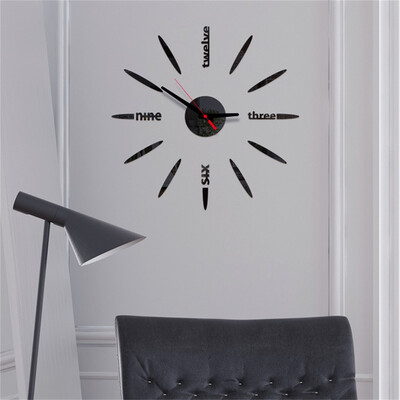 

Siaonvr 3D DIY Roman Numbers Acrylic Mirror Wall Sticker Clock Home Decor Mural Decals