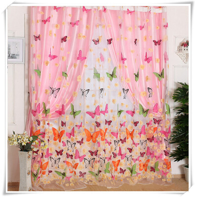 

Butterfly Tulle Voile Window Curtain Door Room Balcony Sheer Panel Scarf Decor