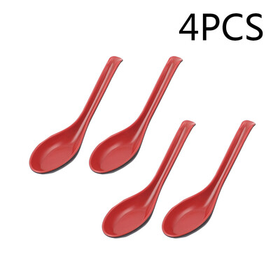 

4x Porridge Bowl Rice Food Soup Porcelain Imitation Spoons Flatware Tableware A2