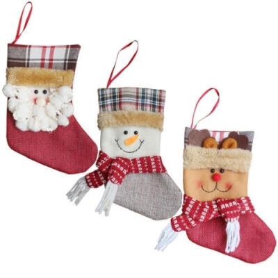 

Christmas Stockings Socks Santa Claus Candy Gift Bag Xmas Tree Hanging Ornament