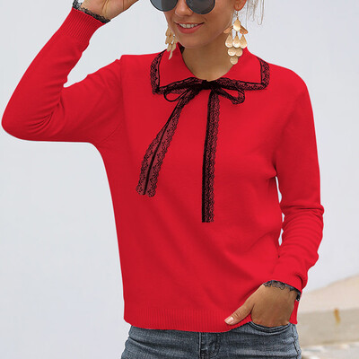 

Tailored Women Casual Solid Knitted Hollow out Long Sleeve Sweater Top Blouse