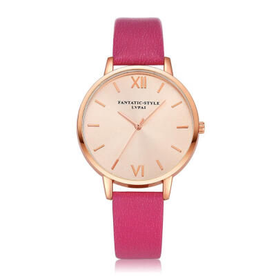 

Fashion Womens Watch Rose Gold Dial Leather Strap Wristwatch Ladies Watches Simple Casual Quartz Clock Relogio Feminino