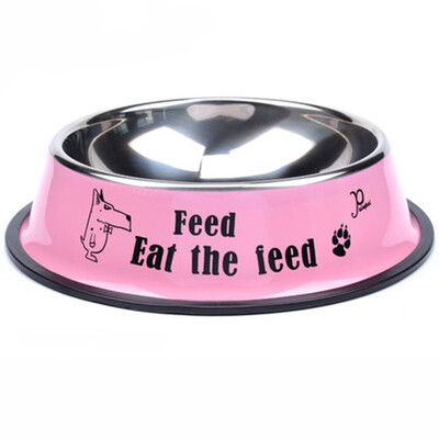 

5 Size Stainless Steel Color Spray Paint Pet Dog Bowls sport travel Pet dog cat food feeder Outdoor Drinking Water Fountain pet