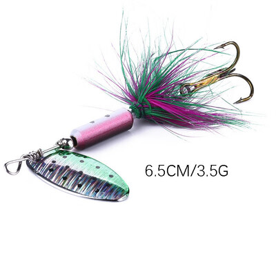 

Spinner Fishing Lures Wobblers CrankBaits Jig Shone Metal Sequin Trout Spoon With Feather Hooks for Carp Fishing Pesca