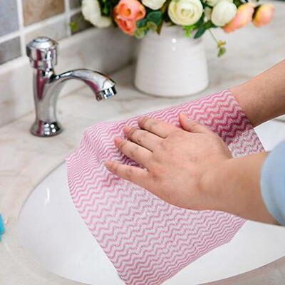 

50PcsRoll Kitchen Disposable Nonwoven Fabric Washing Cleaning Cloth Dish Towels Kitchen Tool 3 Color