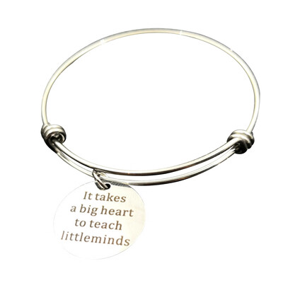 

Teacher Gifts Expandable Bangle Bracelets Stainless Steel Printed Words Bracelets Suitable for Teacher Gifts